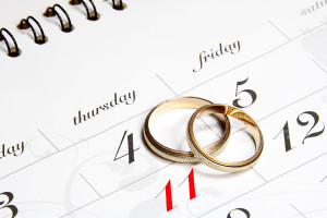 Couple of Wedding Rings on Calender